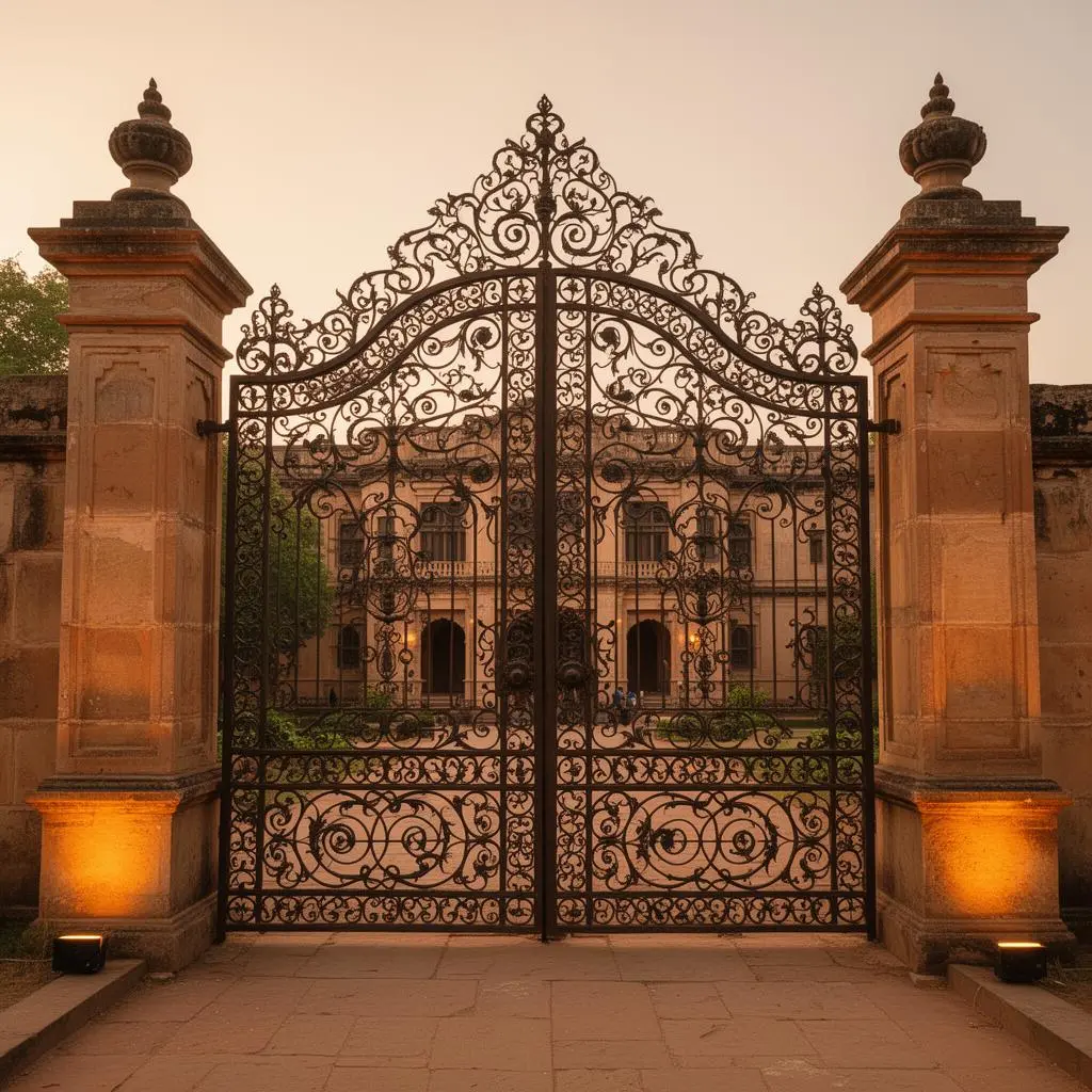 Ornamental entrance gates of the heritage residence